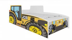 Dětská postel Traktor červený spací plocha 140x70 cm žlutá