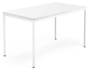 AJ Produkty Psací stůl QBUS, 4 nohy, 1400x800 mm, bílý rám, bílá