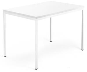 AJ Produkty Psací stůl QBUS, 4 nohy, 1200x800 mm, bílý rám, bílá