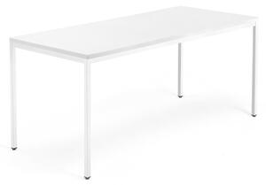 AJ Produkty Psací stůl QBUS, 4 nohy, 1800x800 mm, bílý rám, bílá