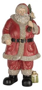Červená plastová dekorativní figurka Santa Claus – 21x19x40 cm