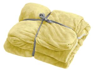 Luxusní žlutá beránková deka z mikroplyše, 150x200 cm