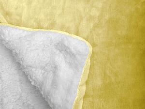 Luxusní žlutá beránková deka z mikroplyše, 150x200 cm