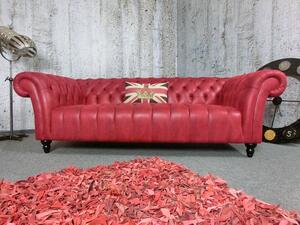 (2474) CANYON Chesterfield luxusní pohovka červená hadí vzor