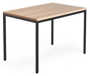 AJ Produkty Psací stůl QBUS, 4 nohy, 1200x800 mm, černý rám, dub