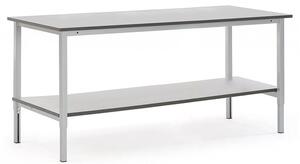 AJ Produkty Pracovní stůl MOTION, s policí, 2000x800 mm, šedá deska HPL