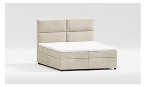 Béžová čalouněná dvoulůžková postel s úložným prostorem s roštem 140x200 cm Rico – Ropez