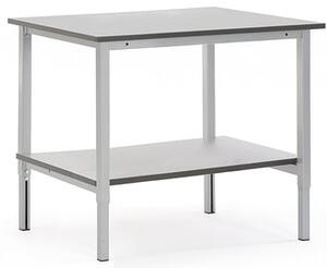 AJ Produkty Pracovní stůl MOTION, s policí, 1200x800 mm, šedá deska HPL