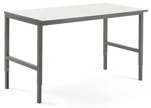 AJ Produkty Pracovní stůl CARGO, 1600x750 mm, bílá laminátová deska, šedý rám