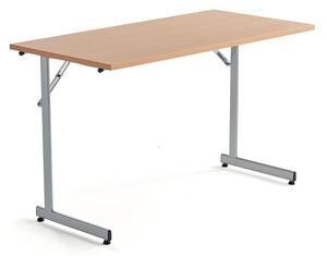 AJ Produkty Skládací stůl CLAIRE, 1200x600 mm, buk, hliníkově šedá