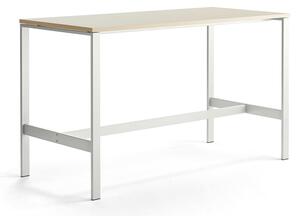 AJ Produkty Stůl VARIOUS, 1800x800 mm, výška 1050 mm, bílé nohy, bříza