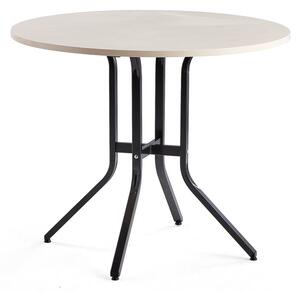 AJ Produkty Stůl VARIOUS, Ø1100 mm, výška 900 mm, černá, bříza