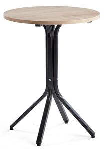 AJ Produkty Stůl VARIOUS, Ø700 mm, výška 900 mm, černá, dub