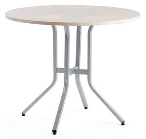 AJ Produkty Stůl VARIOUS, Ø1100 mm, výška 900 mm, stříbrná, bříza