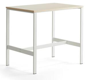 AJ Produkty Stůl VARIOUS, 1200x800 mm, výška 1050 mm, bílé nohy, bříza