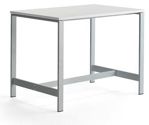 AJ Produkty Stůl VARIOUS, 1200x800 mm, výška 900 mm, stříbrné nohy, bílá