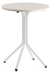 AJ Produkty Stůl VARIOUS, Ø700 mm, výška 900 mm, bílá, bříza