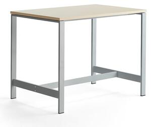 AJ Produkty Stůl VARIOUS, 1200x800 mm, výška 900 mm, stříbrné nohy, bříza