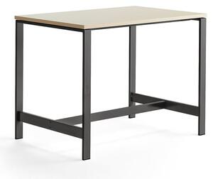 AJ Produkty Stůl VARIOUS, 1200x800 mm, výška 900 mm, černé nohy, bříza