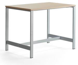 AJ Produkty Stůl VARIOUS, 1200x800 mm, výška 900 mm, stříbrné nohy, dub