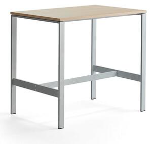 AJ Produkty Stůl VARIOUS, 1200x800 mm, výška 1050 mm, stříbrné nohy, dub