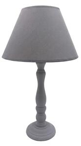 Šedá dřevěná stolní lampa_1
