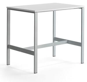 AJ Produkty Stůl VARIOUS, 1200x800 mm, výška 1050 mm, stříbrné nohy, bílá