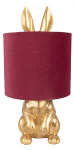 Zlato-červená plastová stolní lampa králík – 20x42 cm