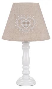 Bílá dřevěná stolní lampa