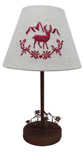 Hnědá dřevěná stolní lampa_4