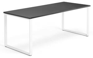 AJ Produkty Psací stůl QBUS, O-podnož, 1800x800 mm, bílý rám, černá