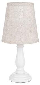 Bílá dřevěná stolní lampa_2