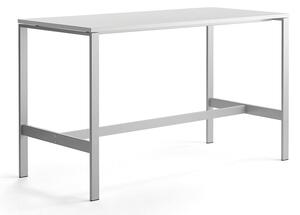 AJ Produkty Stůl VARIOUS, 1800x800 mm, výška 1050 mm, stříbrné nohy, bílá
