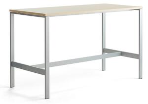 AJ Produkty Stůl VARIOUS, 1800x800 mm, výška 1050 mm, stříbrné nohy, bříza