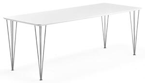 AJ Produkty Jídelní stůl ZADIE, 2000x800 mm, HPL, bílá/chrom