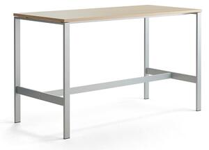AJ Produkty Stůl VARIOUS, 1800x800 mm, výška 1050 mm, stříbrné nohy, dub