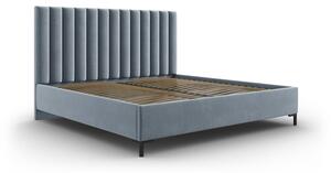Světle modrá čalouněná dvoulůžková postel s úložným prostorem s roštem 180x200 cm Casey – Mazzini Beds