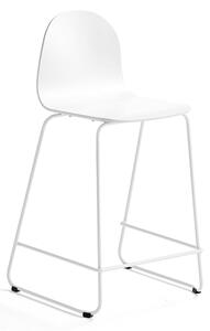 AJ Produkty Barová židle GANDER, výška sedáku 630 mm, lakovaná skořepina, bílá