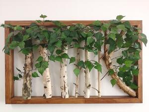 ArtTree s.r.o. Dřevěný obraz s březovým dřevem a listy 60cm x 100cm