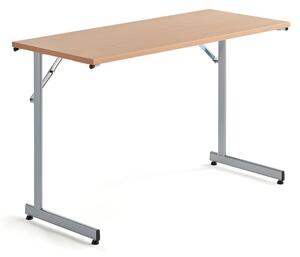 AJ Produkty Skládací stůl CLAIRE, 1200x500 mm, buk, hliníkově šedá