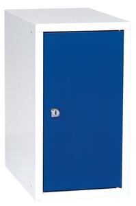 AJ Produkty Box na osobní věci CUBE, uzamykatelný, 450x250x400 mm, bílá/modré dveře