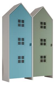 Zeleno-světle modrá dětská šatní skříň 115x171,5 cm CASAMI BRUGES – Vipack