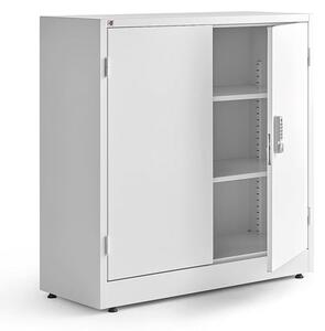 AJ Produkty Kovová skříň SAFE, elektronický zámek, 1000x1000x400 mm, bílá