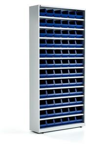 AJ Produkty Regál se 72 plastovými boxy, 2000x950x250 mm, modré boxy