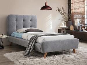 Šedá čalouněná postel TIFFANY 90 x 200 cm