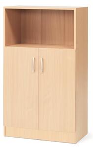 AJ Produkty Kancelářská skříň FLEXUS, 1325x760x415 mm, dveře + 1 otevřená police, buk