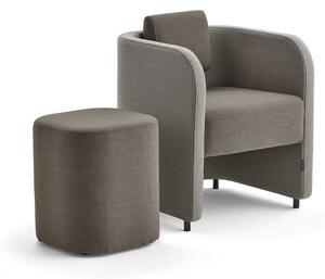 AJ Produkty Nábytková sestava COMFY, křeslo a taburet, vlněný potah, písková/hnědá