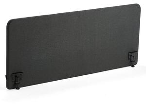 AJ Produkty Stolový paraván ZONE, černé svorky, 1600x650x36 mm, potah Etna, antracitově šedá