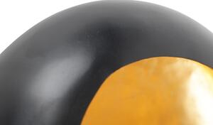 Designové nástěnné svítidlo černé se zlatým vnitřkem 46 cm - Cova