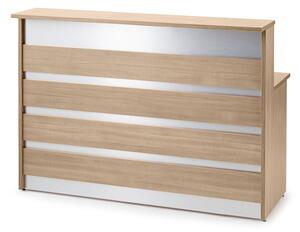 AJ Produkty Recepční pult INVITE, vysoký, 1600x800x1150 mm, dub